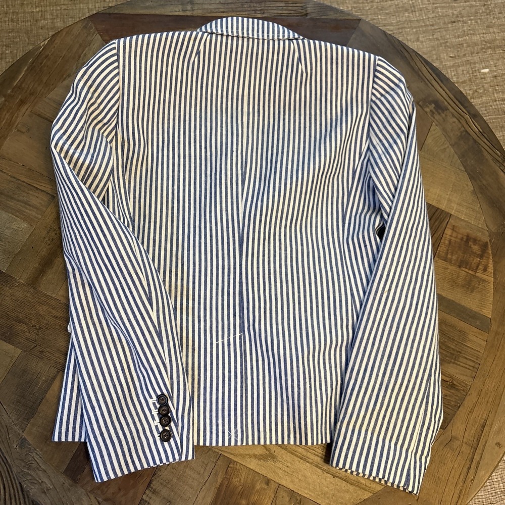 J.CREW Women's BLUE & WHITE STRIPED Seersucker BLAZER Jacket Lined NEW Size 10 - Picture 8 of 8